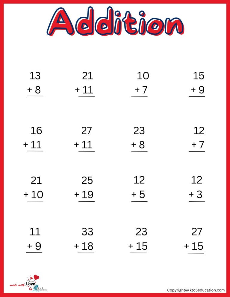 2nd Grade Addition Worksheet For Kids | FREE Download