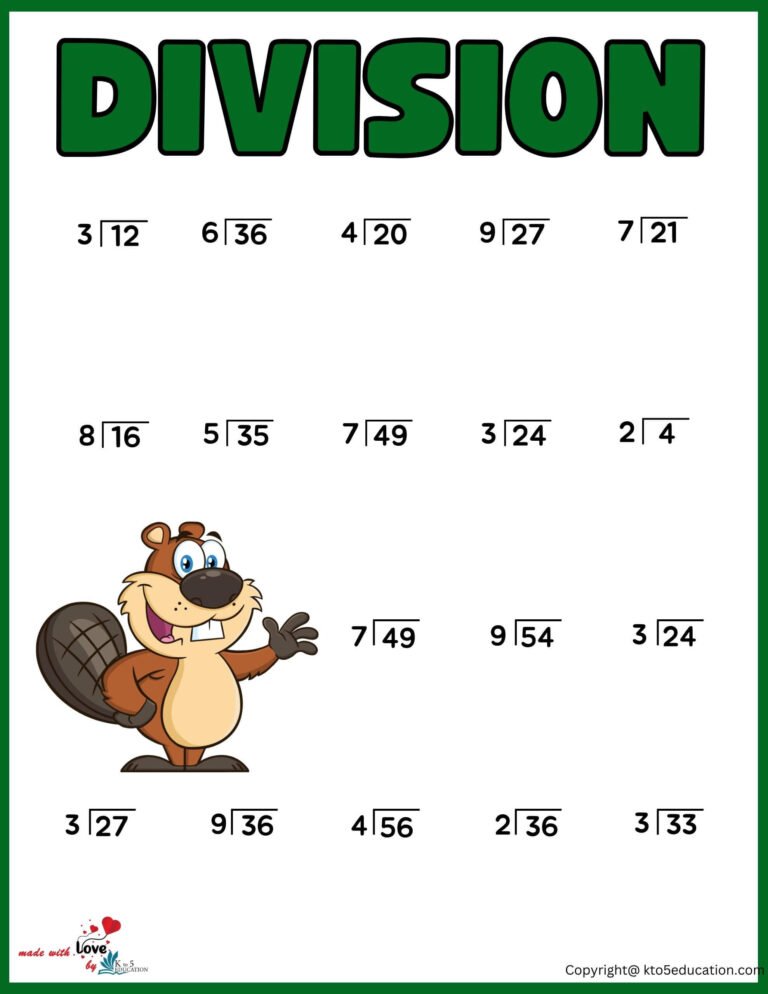 2nd Grade Division Worksheet For Online Practice | FREE Download