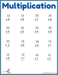2nd Grade Multiplication Worksheet