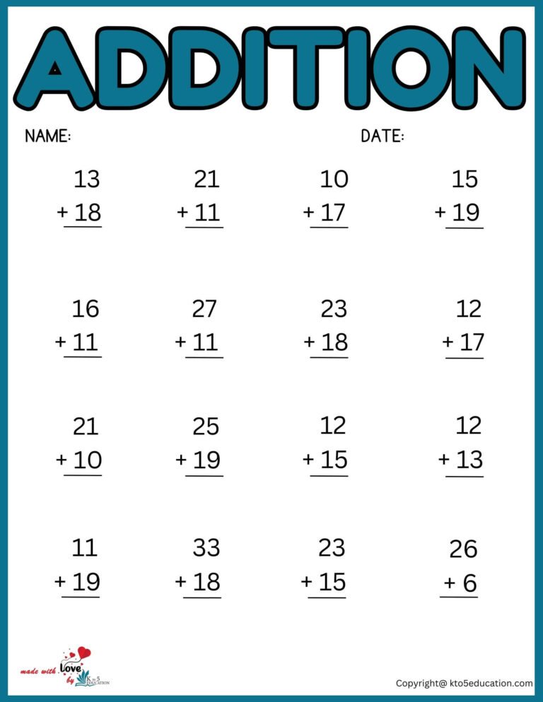 3rd Grade Addition Worksheets For Free | FREE Download