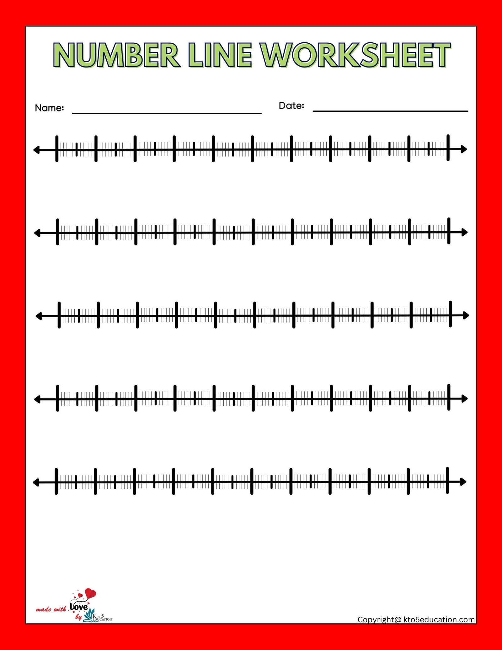 3rd Grade Blank Fractions On A Twelve Number Line Worksheet