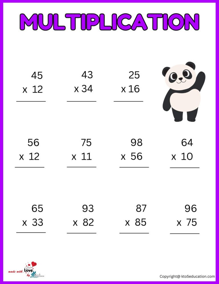 3rd Grade Multiplication Worksheet For Online Practice | FREE Download