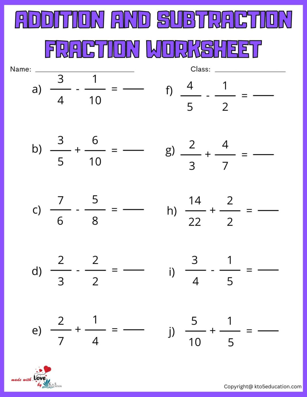 Adding And Subtracting Fraction Worksheet FREE Download   Adding And Subtracting Fraction Worksheet 1068x1382 