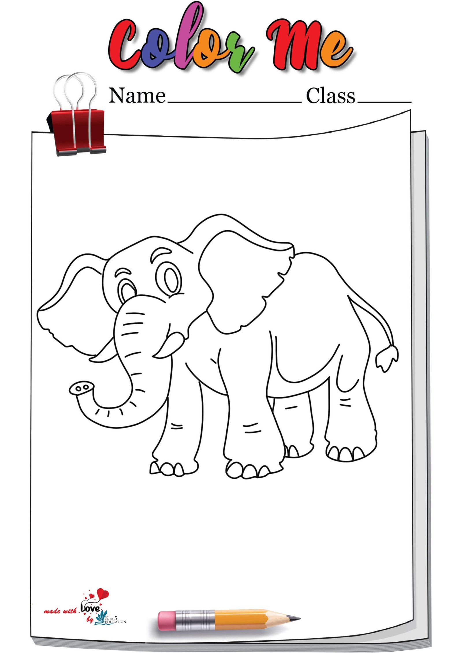 Adult Elephant Coloring Page