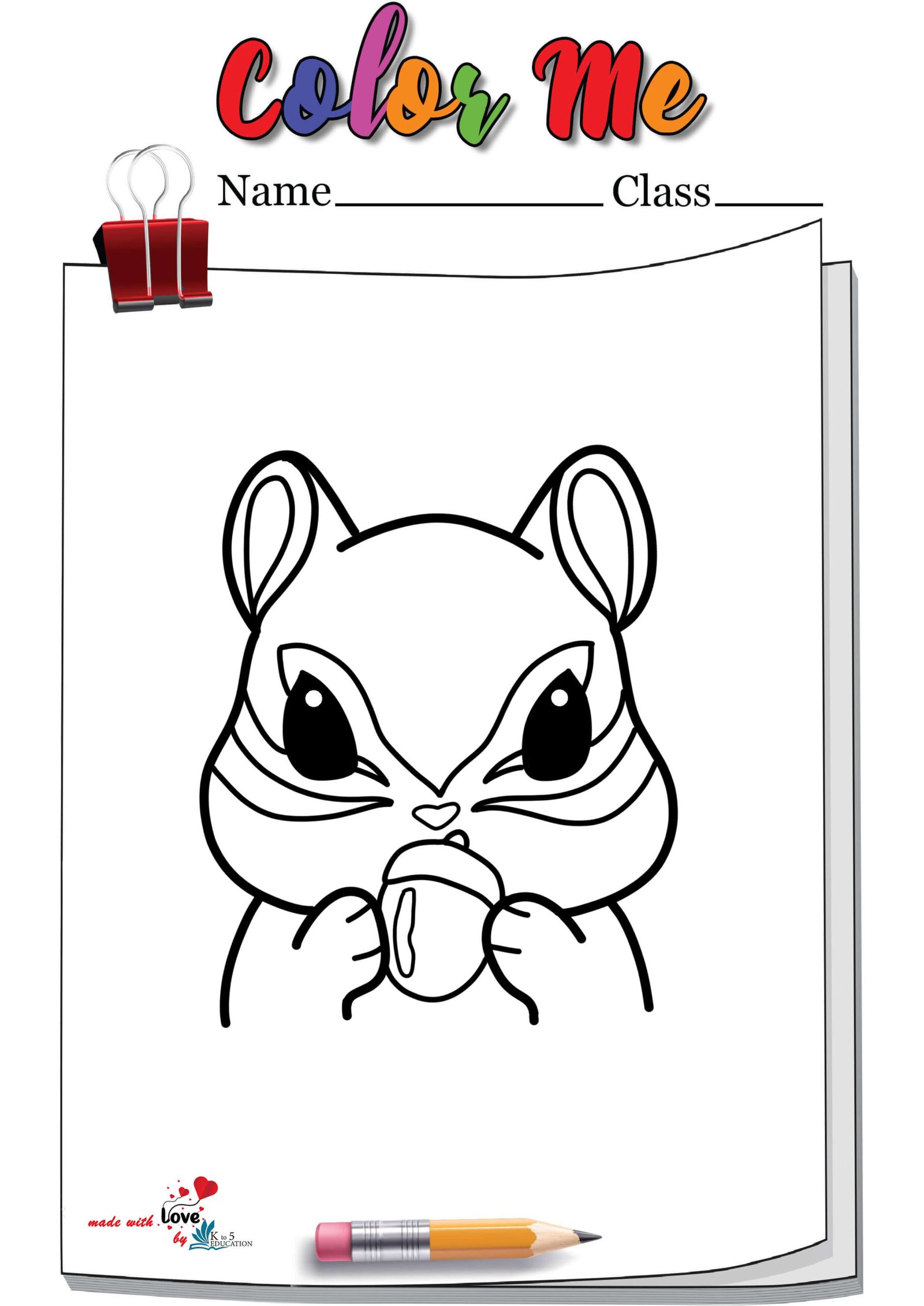 Baby Chipmunk Coloring Page