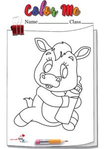 Baby Horse Running Coloring Page