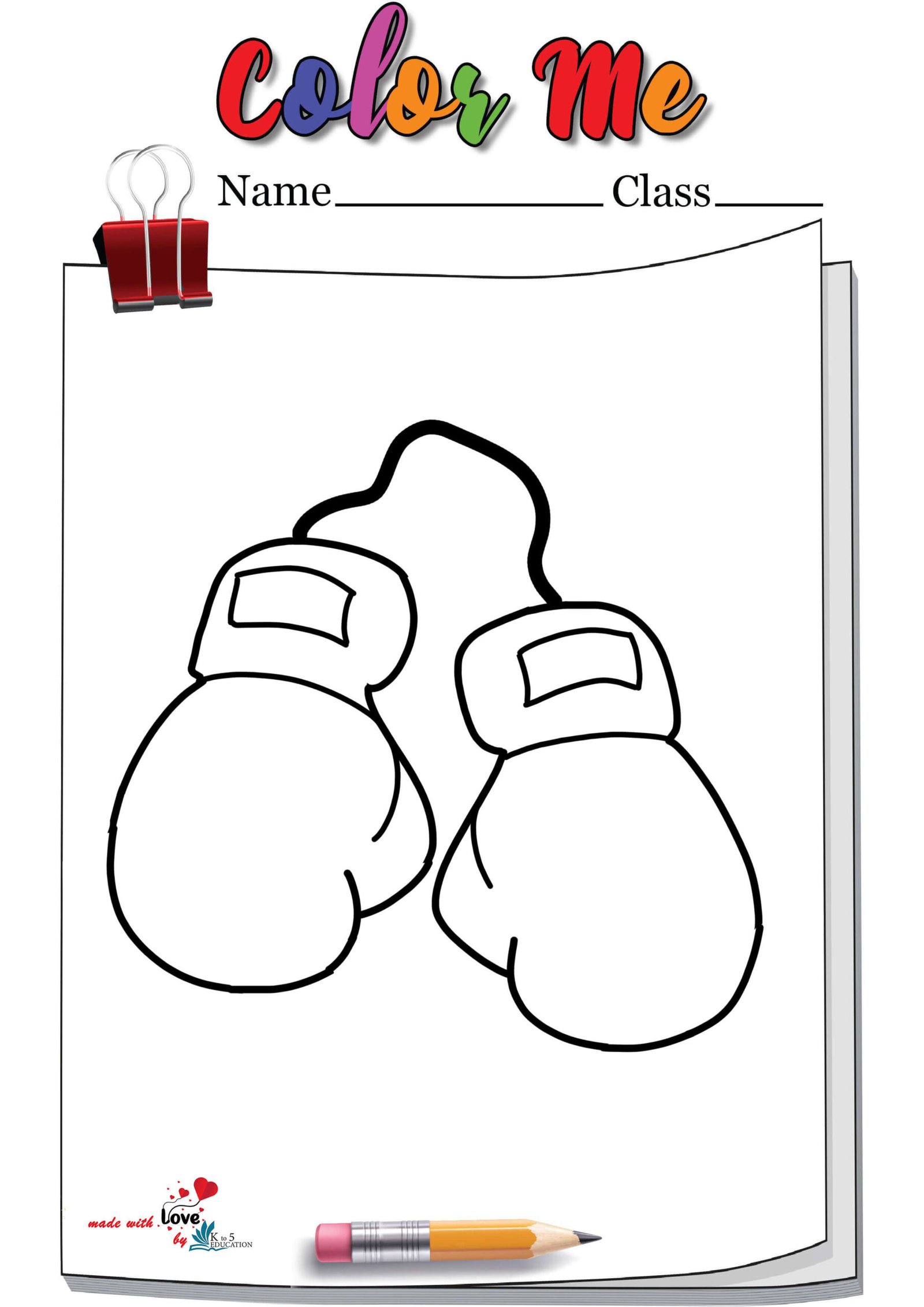Boxing Gloves Emoji Coloring Page