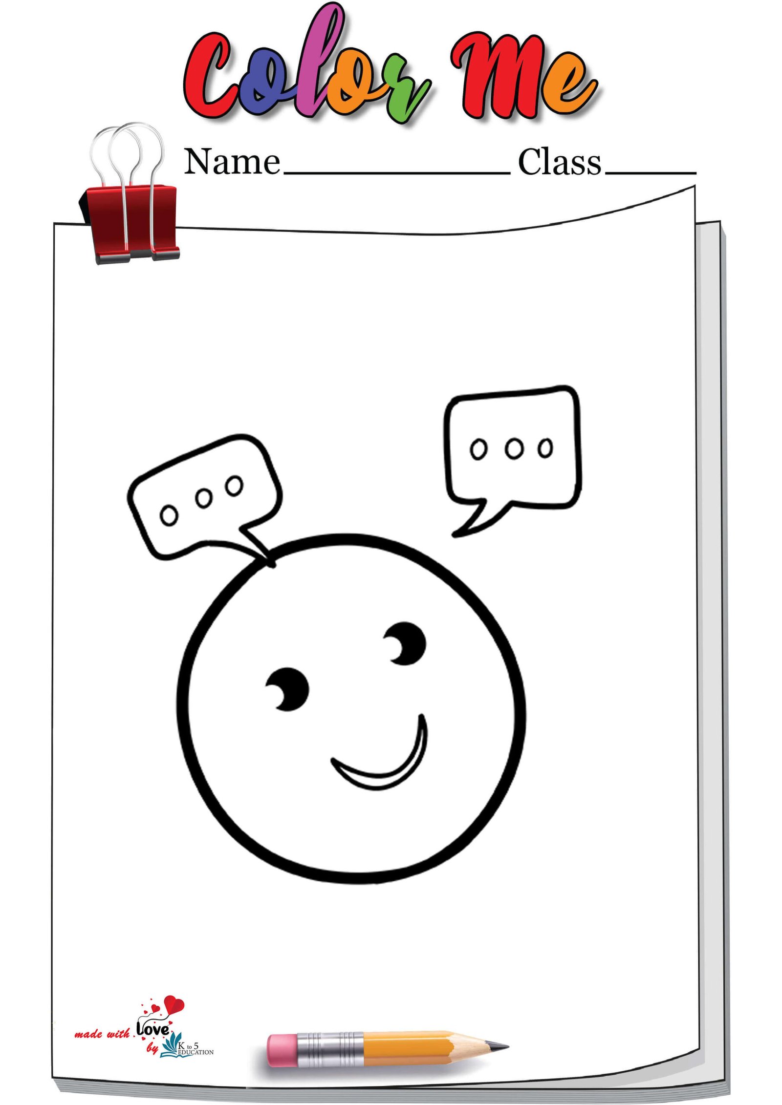 Bubble Speech Chat Icon Coloring Page