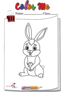 Bunny Caring Egg Coloring Page