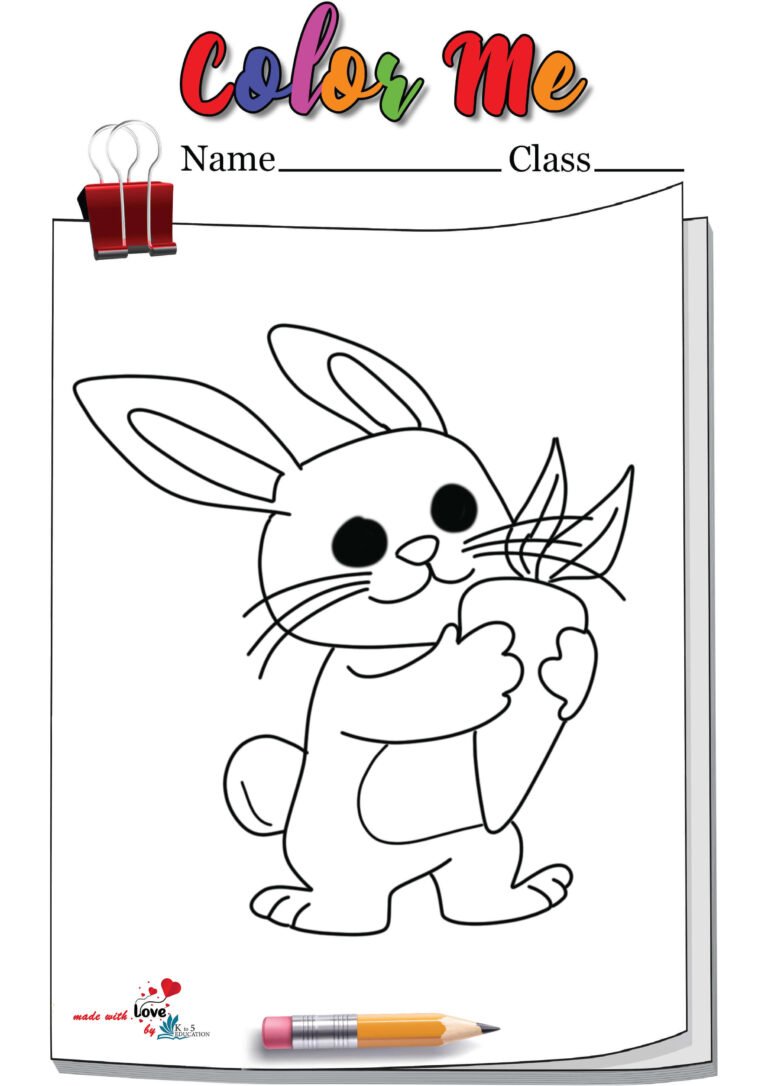 Bunny Eating Carrot Coloring Page