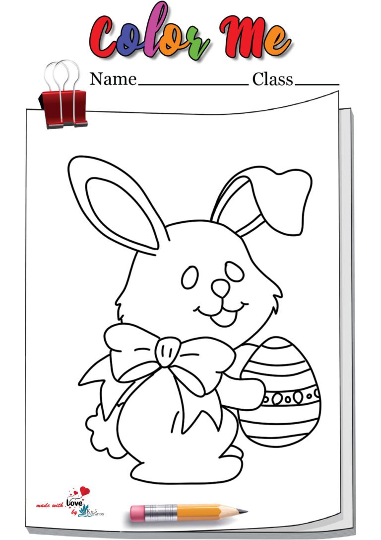 Bunny With Easter Egg Coloring Page | FREE Download