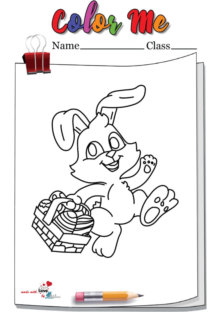 Bunny With Egg Coloring Page