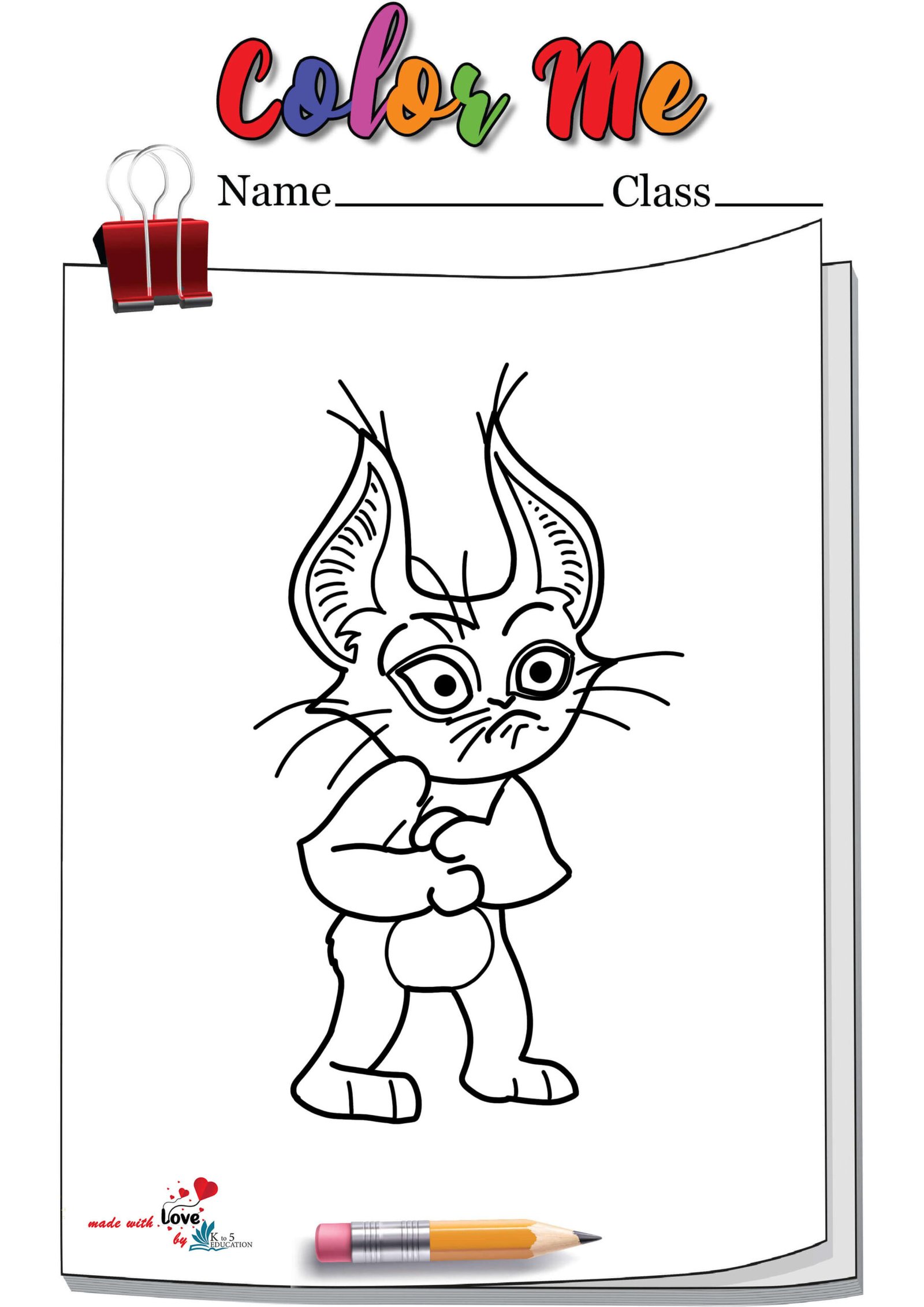 Caracal Cat Coloring Page
