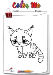 Cartoon Chinese Cat Coloring Page