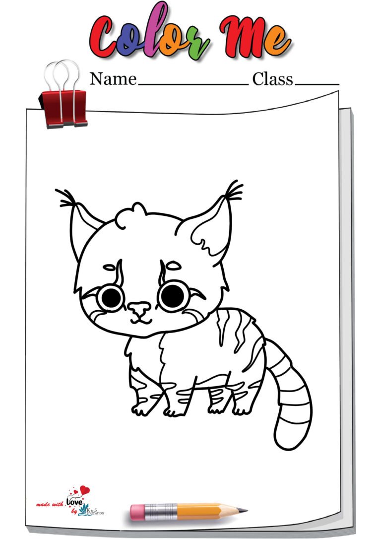 Cartoon Chinese Cat Coloring Page | FREE Download