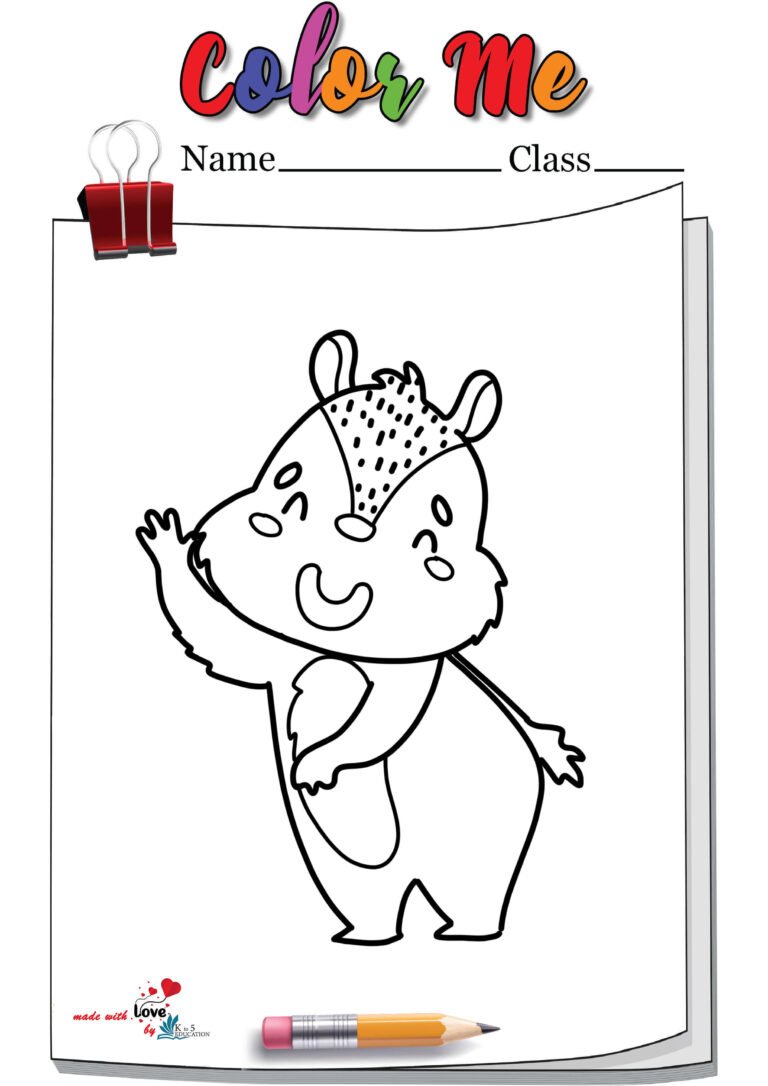 Cartoon Chipmunk Coloring Page | FREE Download