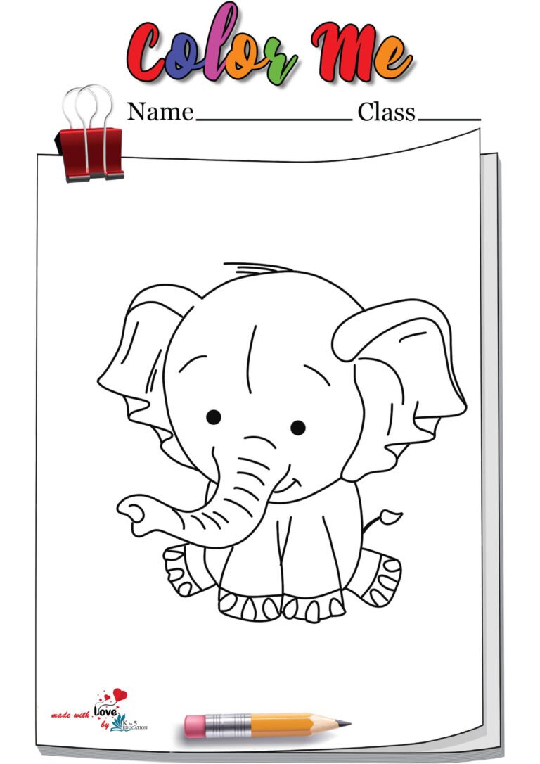 Cartoon Elephant Coloring Page | FREE Download