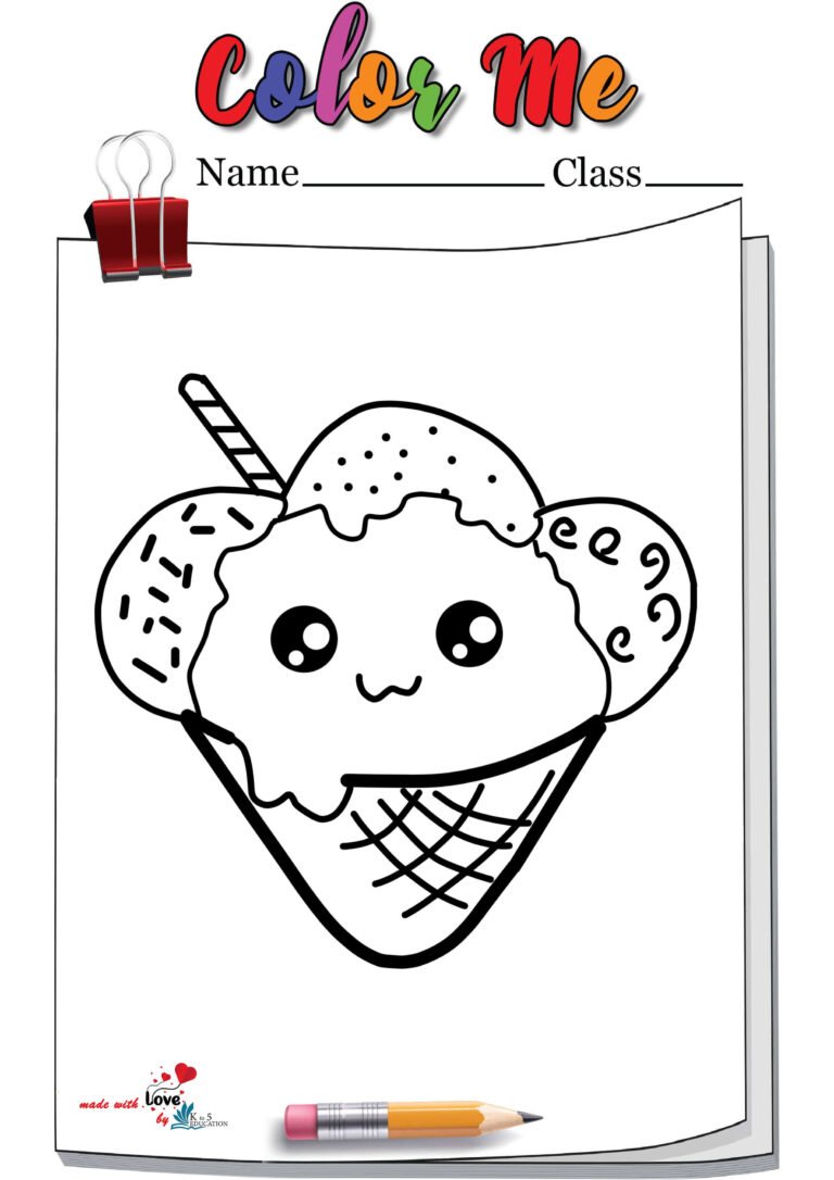 Cartoon Ice-cream Coloring Page | FREE Download