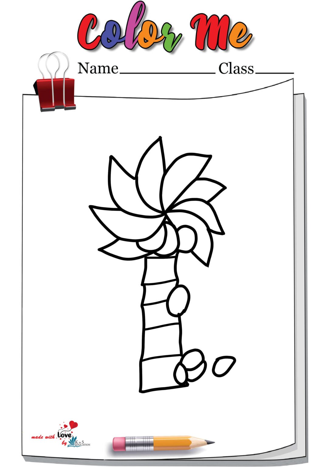 Chicka Chicka Boom Boom Coconut Tree Coloring Pages