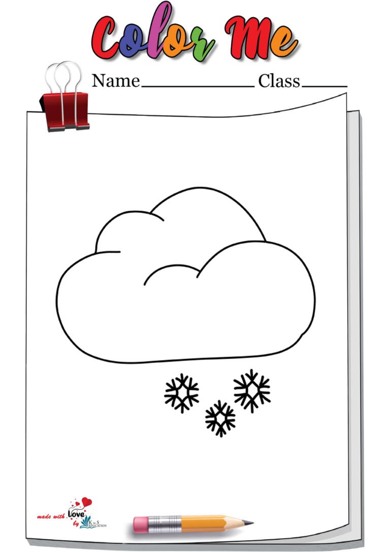 Cloud With Snow Emoji Coloring Page | FREE Download