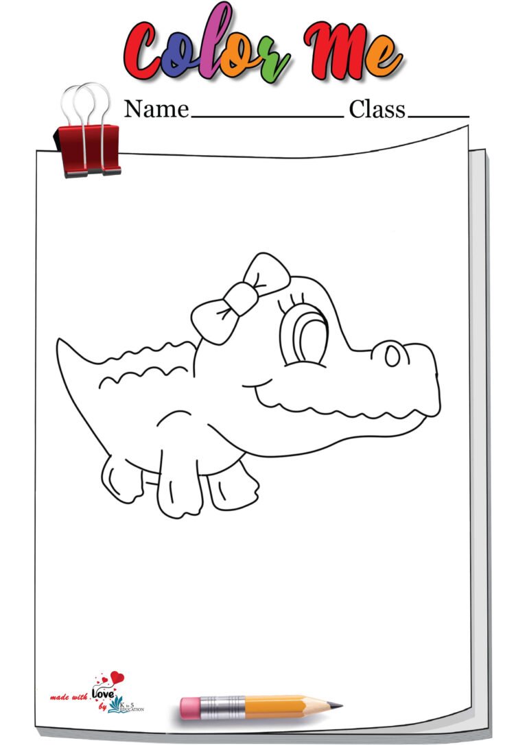 Cute Alligator Coloring Page | FREE Download