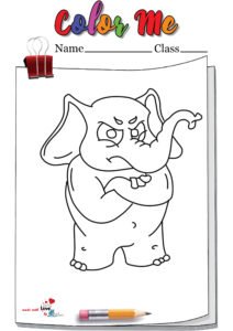 Cute Angry Elephant Coloring Book