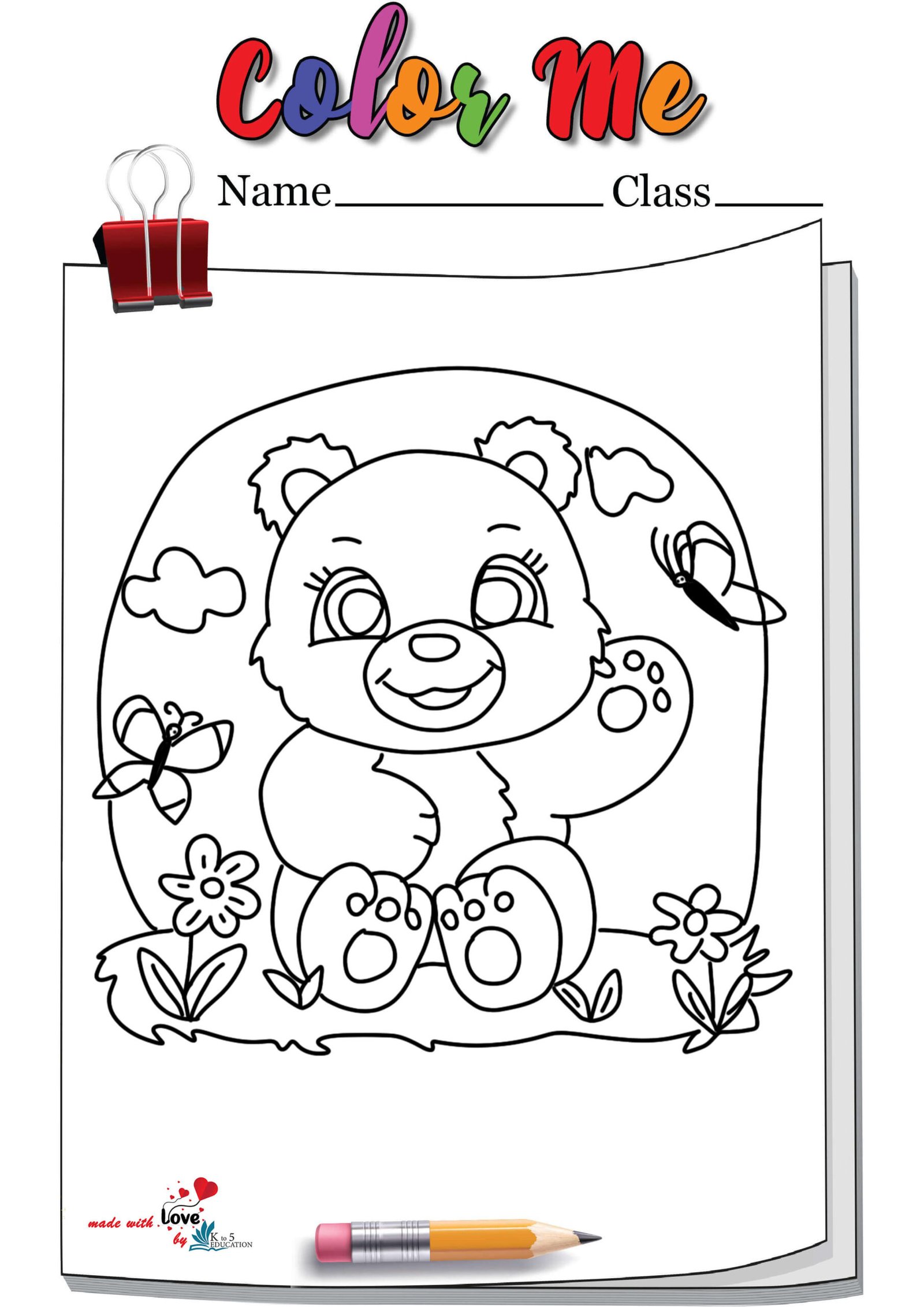Cute Baby Bear Coloring Page