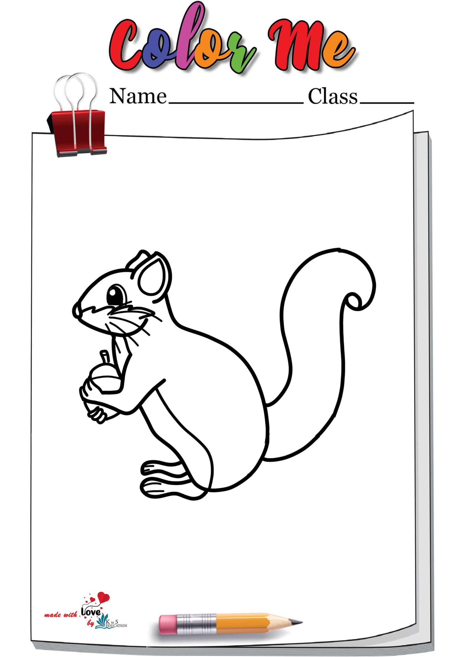 Cute Baby Chipmunk Coloring Page