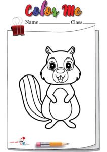 Cute Chipmunk Cartoon Coloring Page