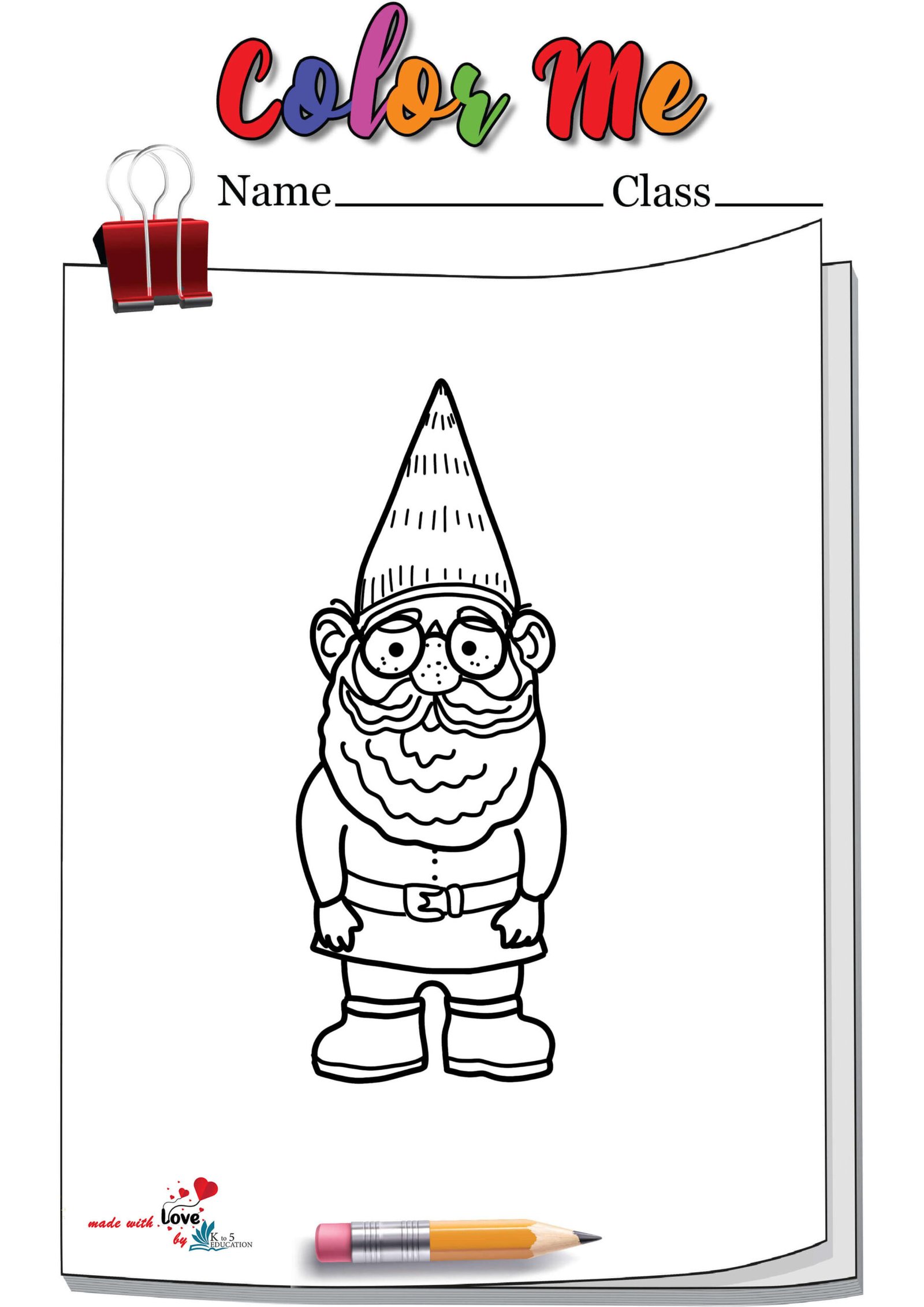 Cute Garden Gnomes Coloring Page