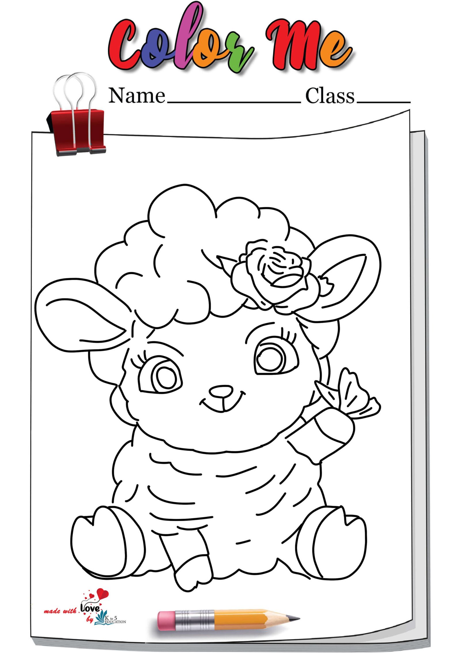 Cute Sheep Coloring Page