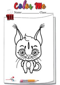 Cute Stylish Caracal Cat Coloring Page