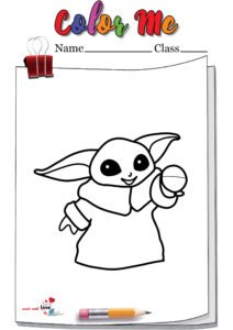 Cute Yoda Doll Coloring Page
