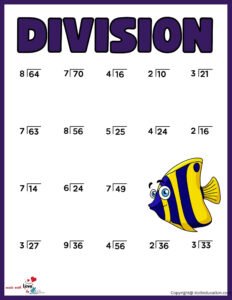 Division Worksheet For Second Grader