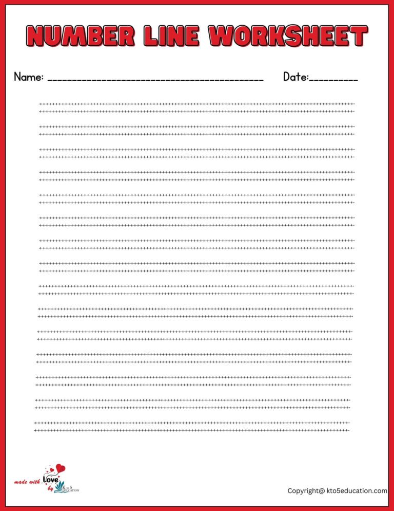 Double Number Line Worksheet For Kids 1-100