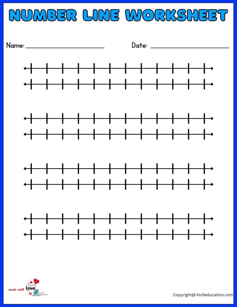 Double Number Line Worksheet For Kids 1-12