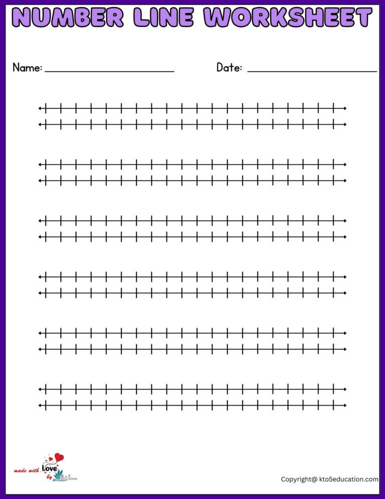 Double Number Line Worksheet For Online Activity 1-20 | FREE Download