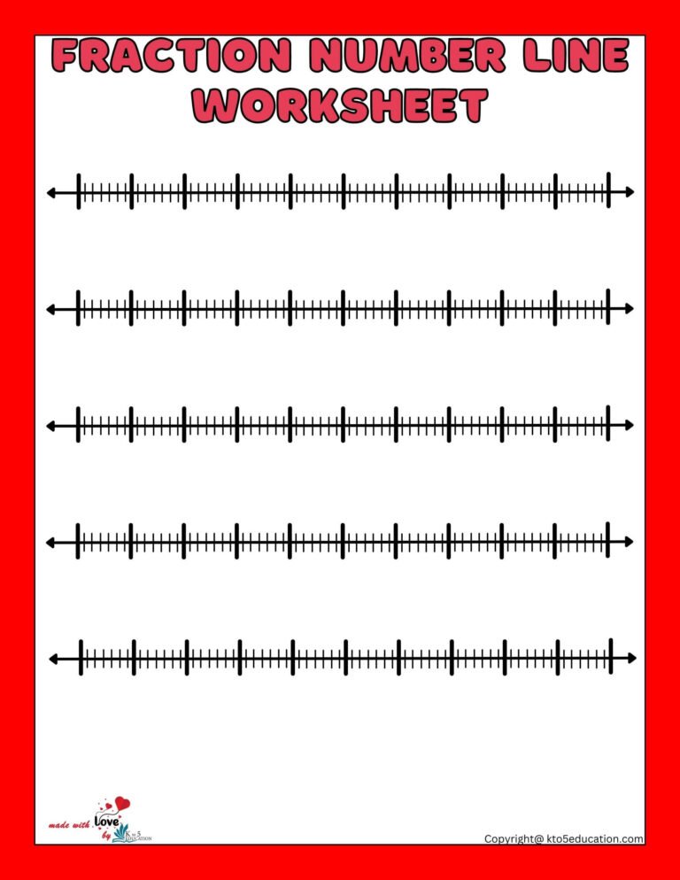 Equivalent Fractions Number Line Seventh Blank Worksheet