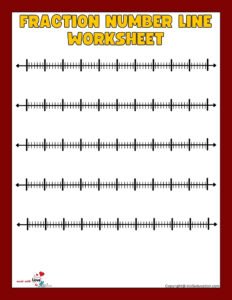 Equivalent Fractions On A Number Line Seventh Blank Worksheet