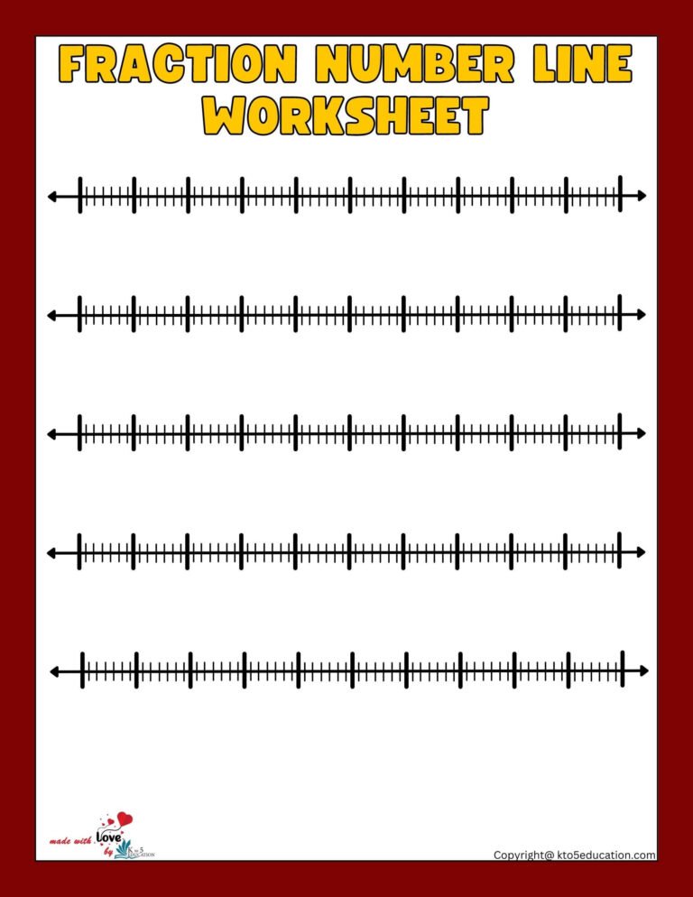 Equivalent Fractions On A Number Line Seventh Blank Worksheet