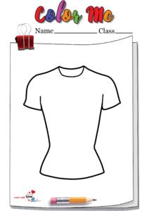 Female T-shirt Coloring Page