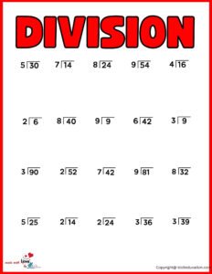 First Grade Division Worksheet For Free