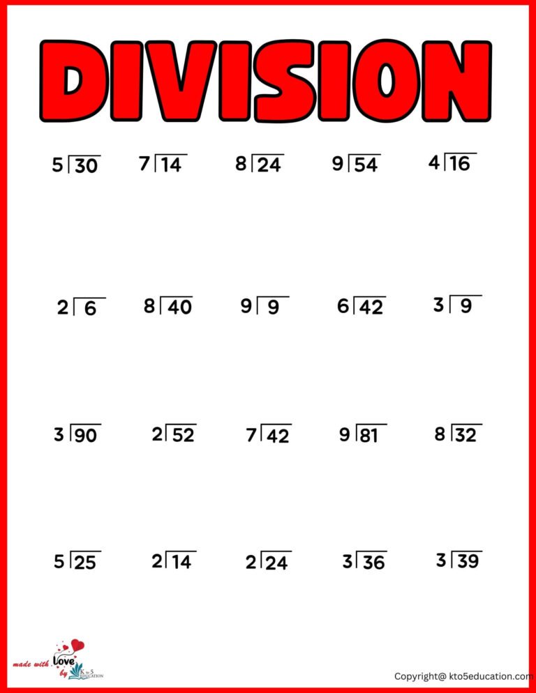 First Grade Division Worksheet For Free | FREE Download