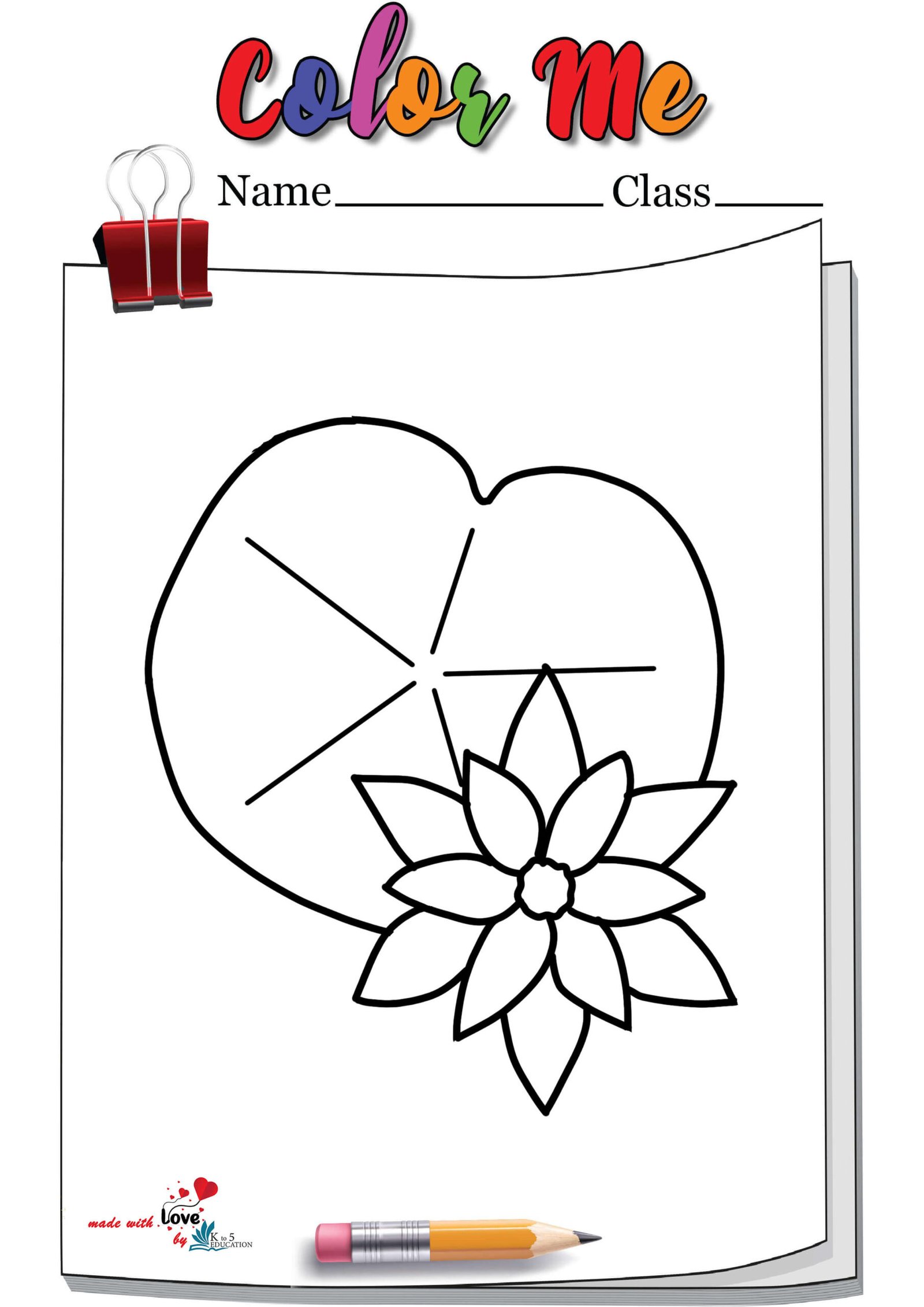 Floating Lily Pad With Lotus Flower Coloring Page