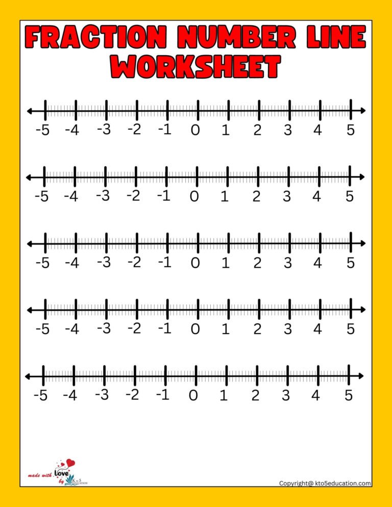 Fraction Number Line Tenth Worksheets 3rd Grade | FREE Download