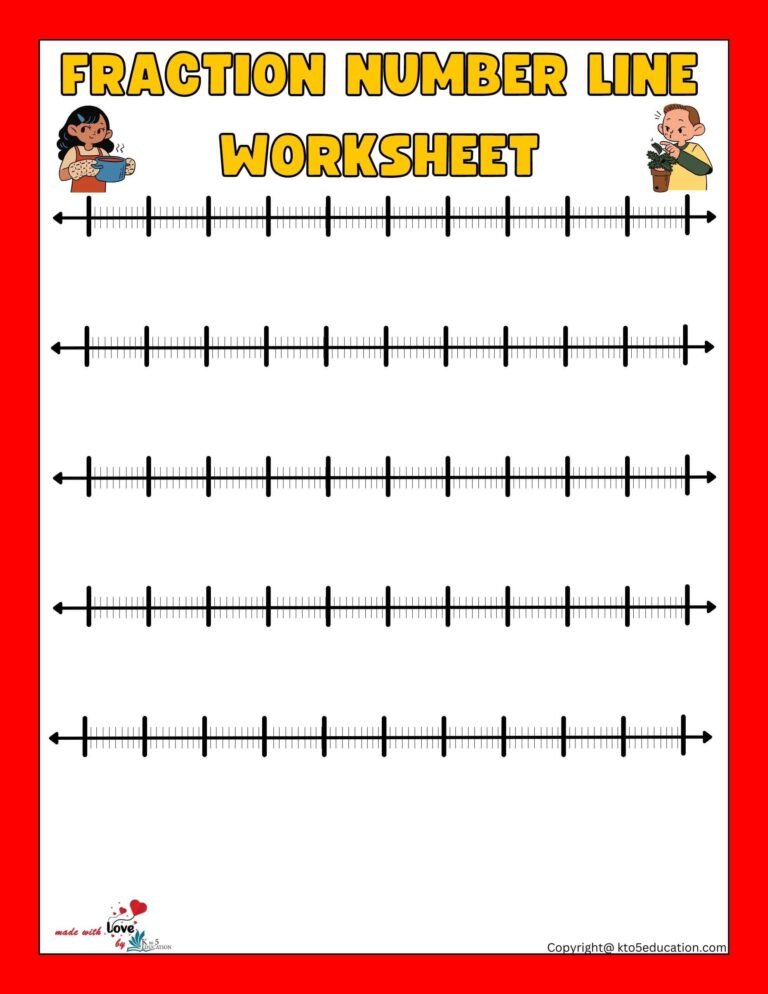 Fraction Number Line Tenth Worksheets For 3rd Grade Blank | FREE Download