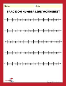 Fraction Number Line Twelve Blank Worksheets