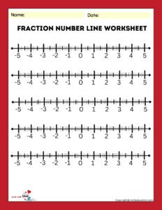 Fraction Number Line Twelve Worksheets