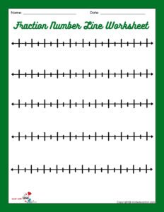 Fraction Number Lines Blank Worksheet
