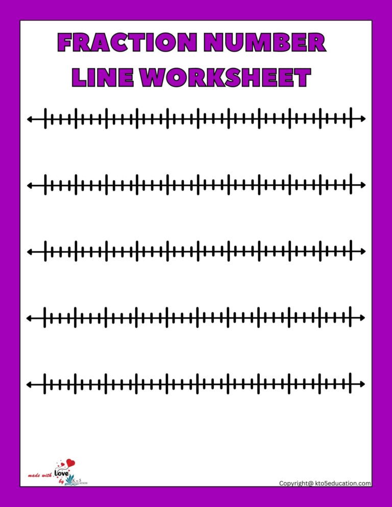 Fractions Blank Number Line Fourth Worksheets